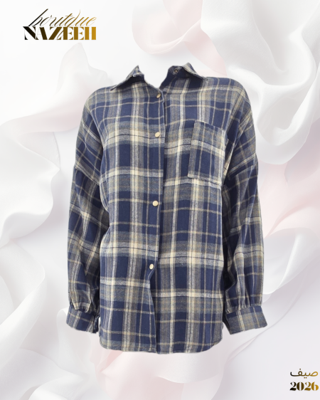 قميص كاروهات بكبسات